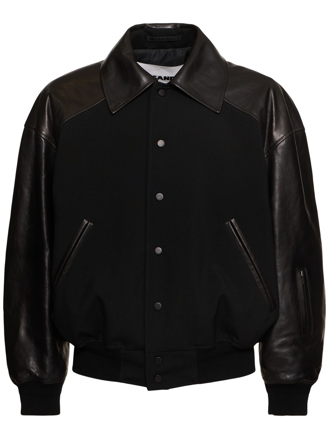 Veste Oversize En Laine Et Cuir - JIL SANDER - Modalova