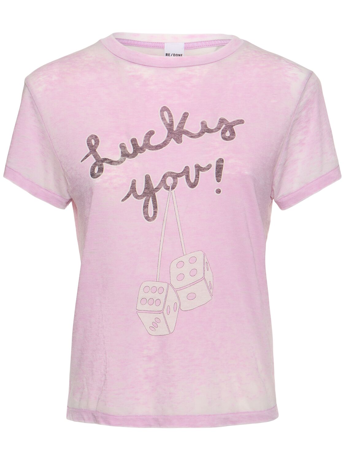 Re/done Printed Cotton Blend Jersey T-shirt