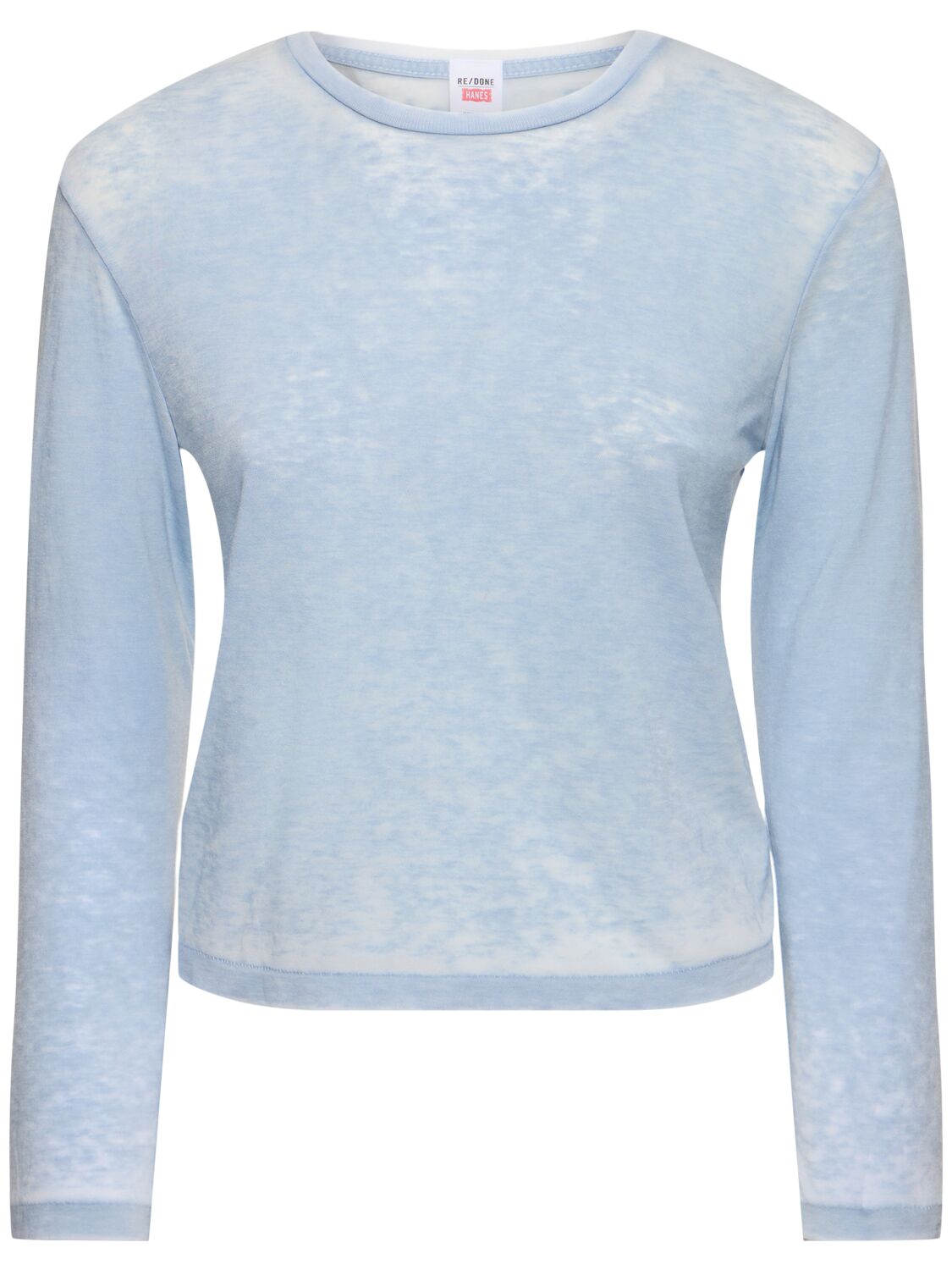 Re/done Cotton Blend Long Sleeve Boxy T-shirt