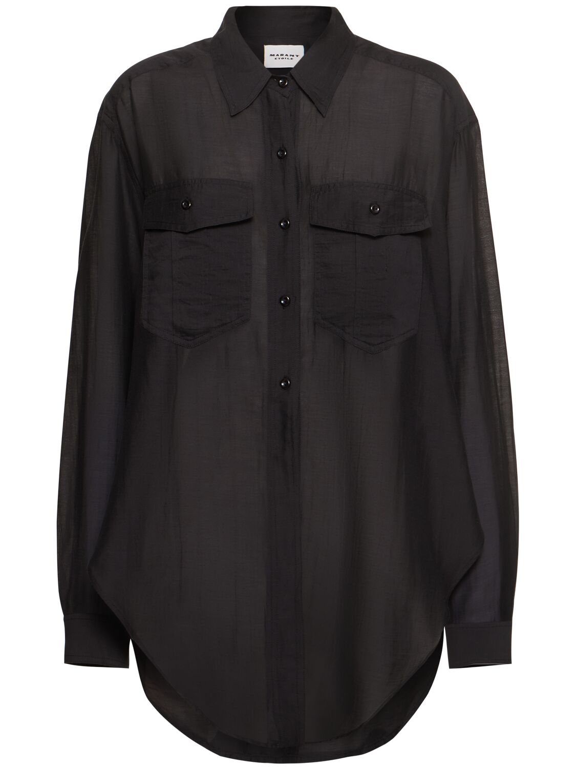 Isabel Marant Étoile Nath Long Sleeve Voile Shirt W/ Knot