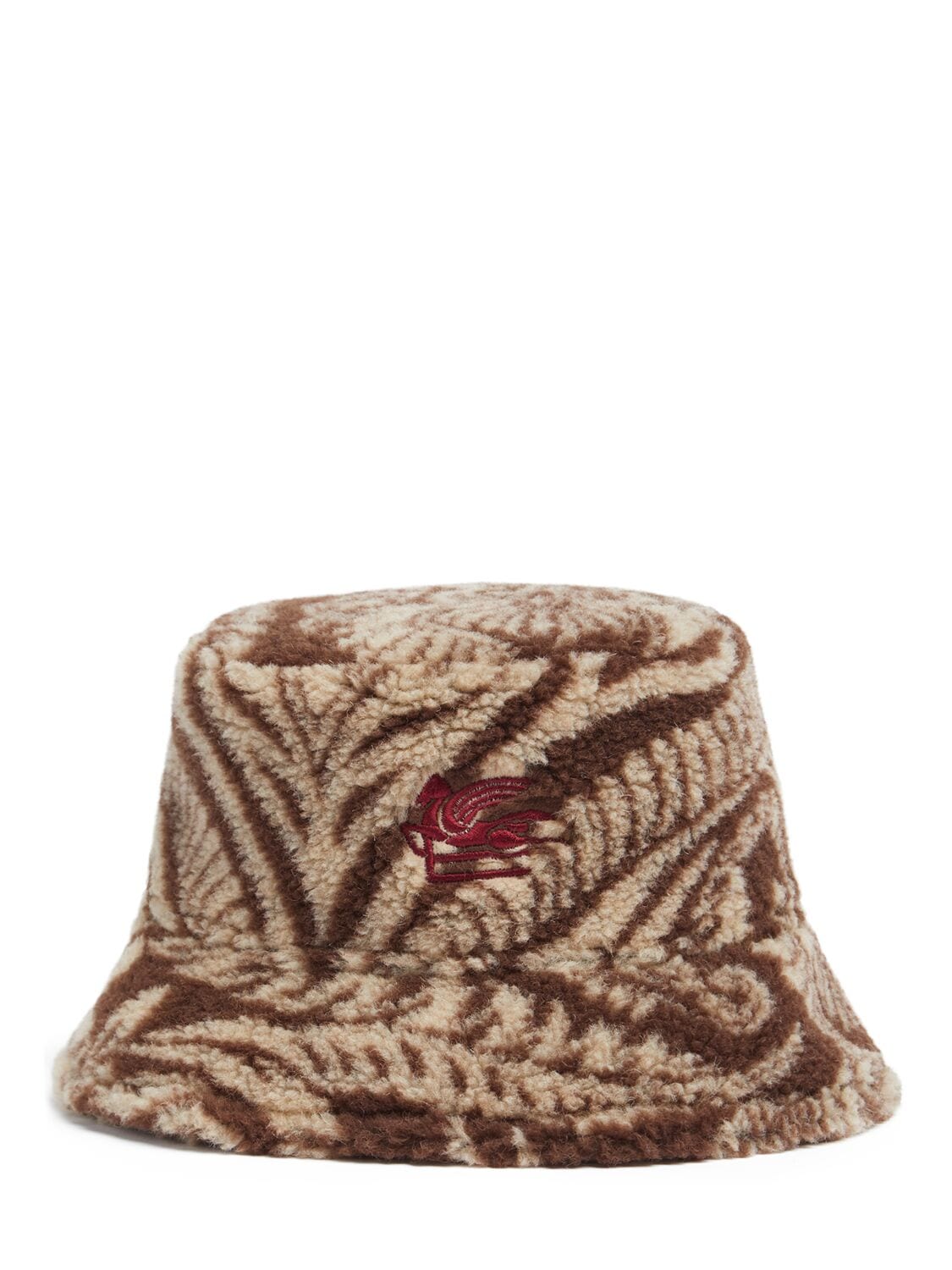 Printed Wool Blend Teddy Bucket Hat