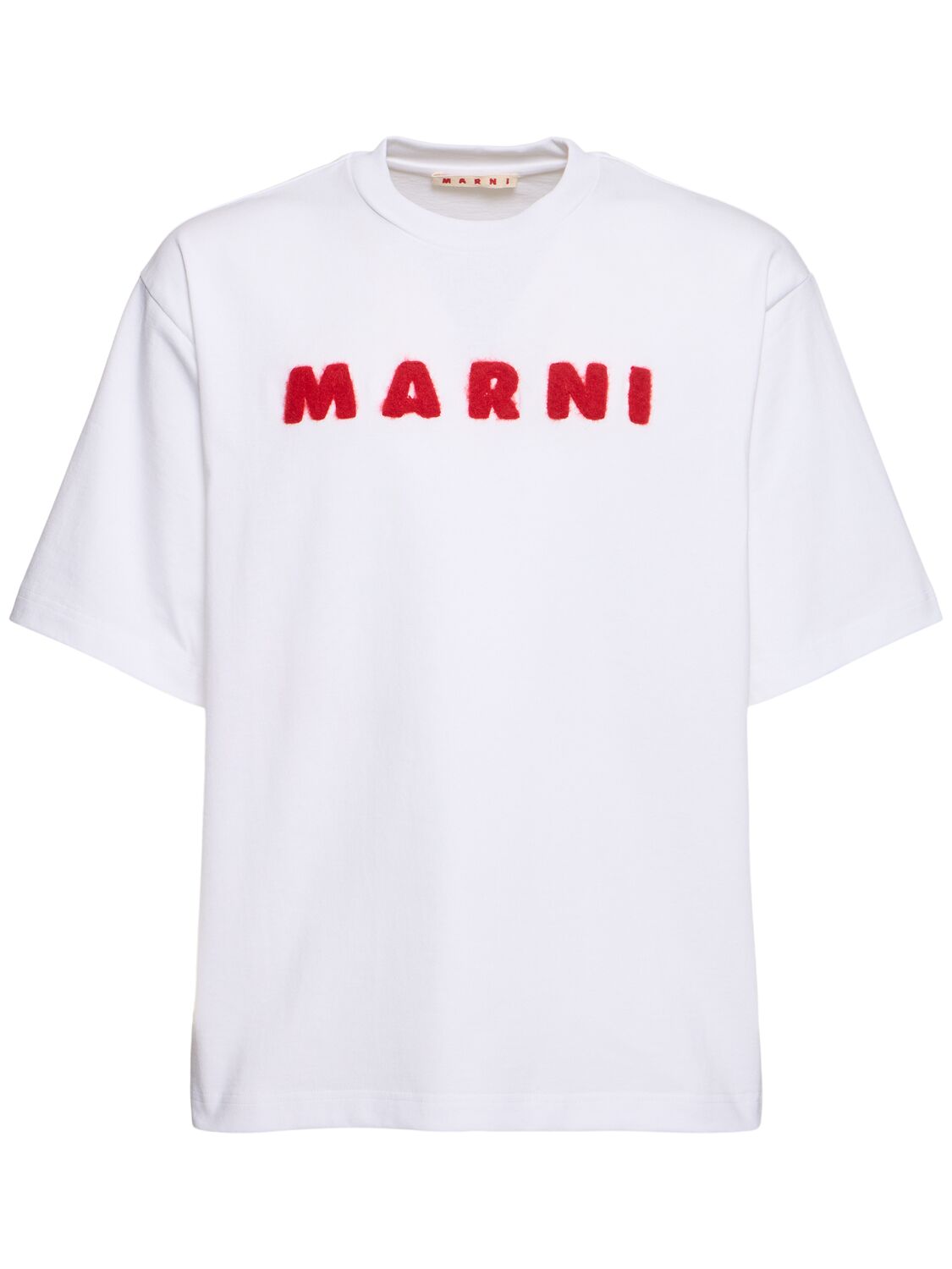 T-shirt En Coton Non Brossé - MARNI - Modalova