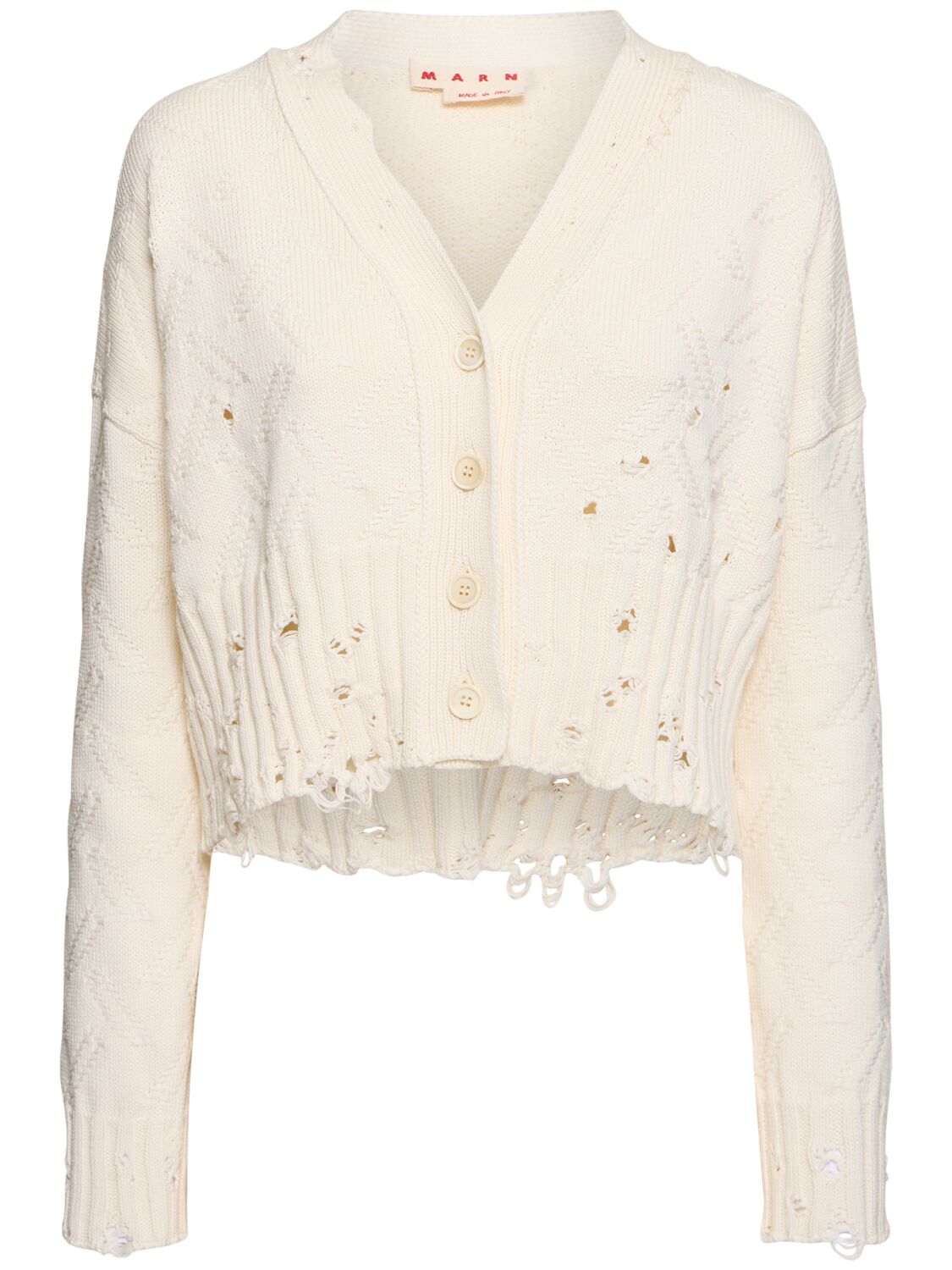 Cardigan En Coton Jacquard - MARNI - Modalova