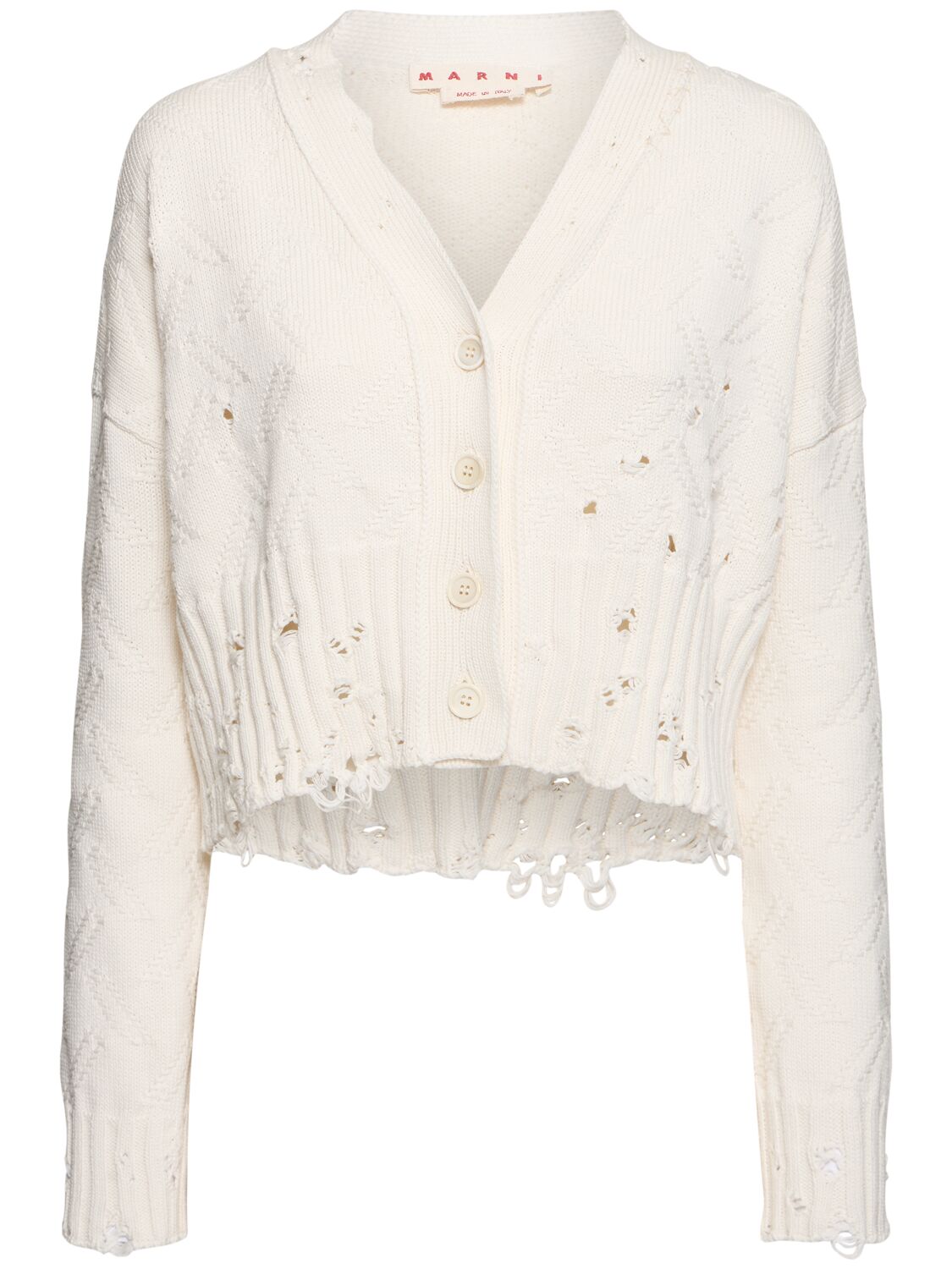 3d Disheveled Jacquard Cotton Cardigan
