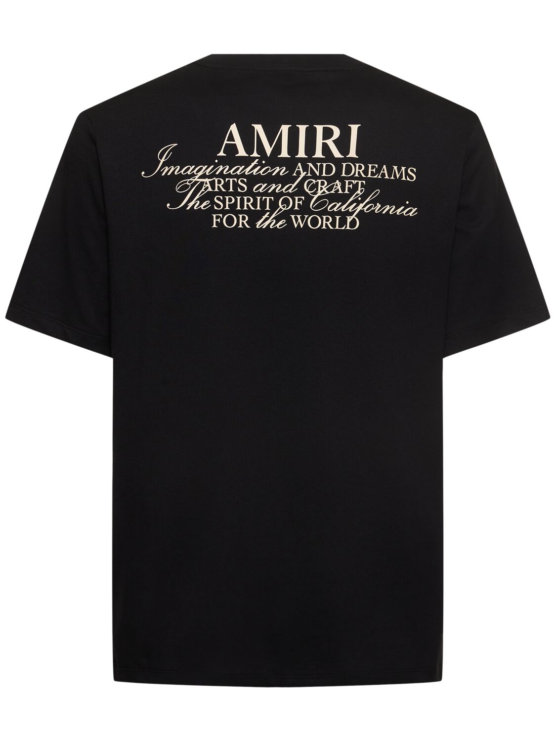 Amiri Black Crewneck T-shirt With Logo Patch On The Front And Maxi Logo Print On The Rear In Cotton Man