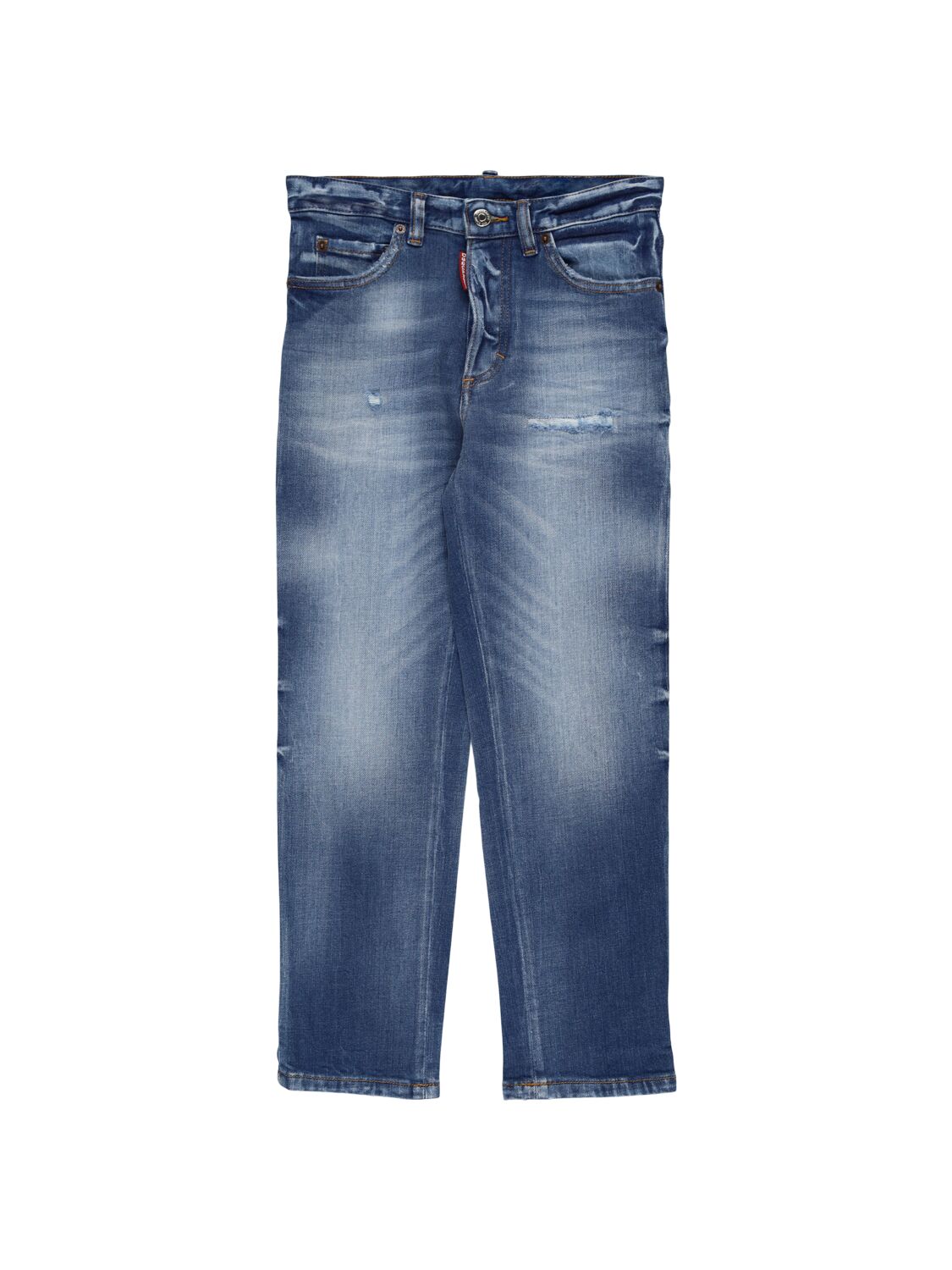 Dsquared2 Stonewashed Stretch Cotton Jeans In Blue