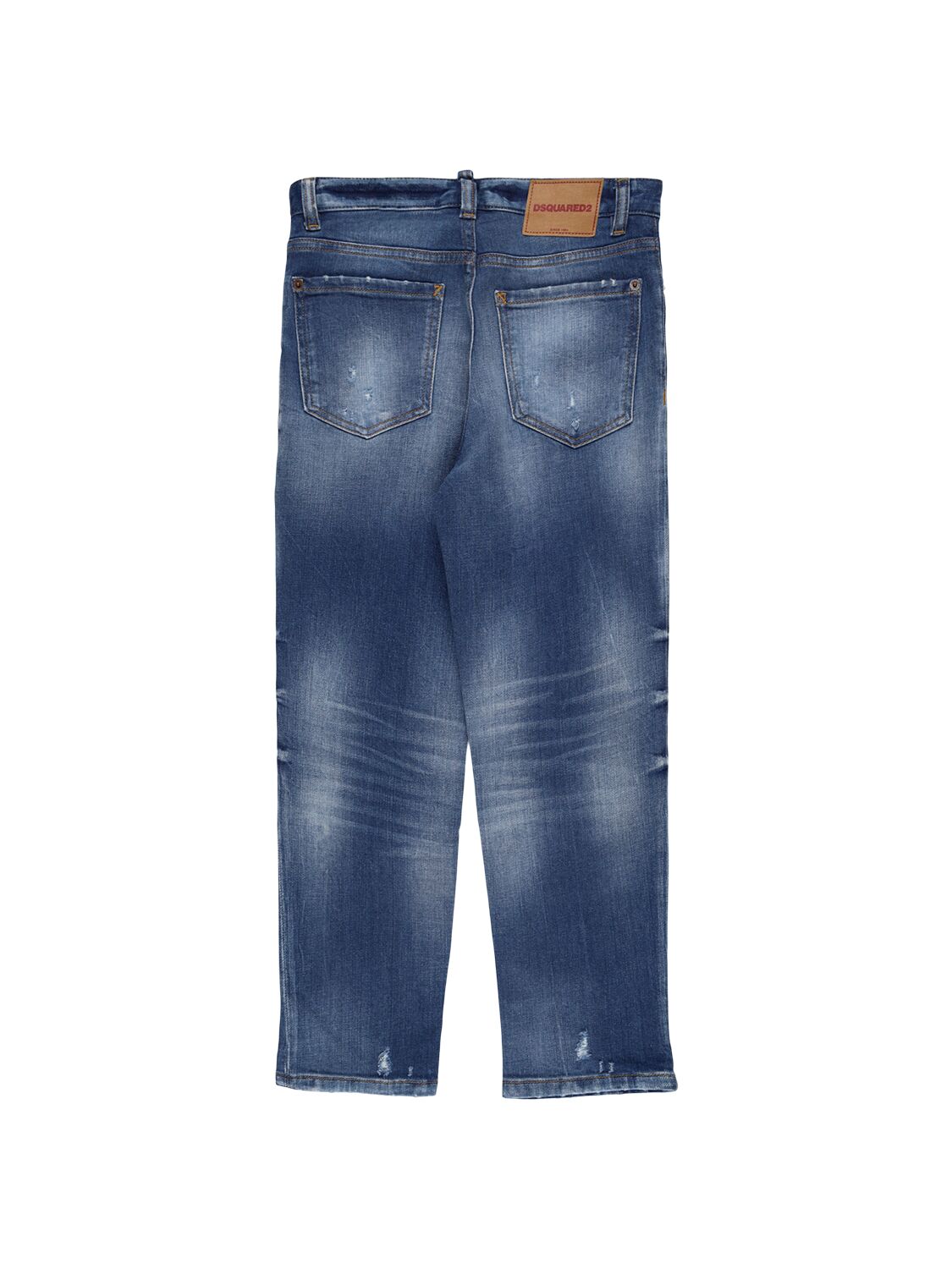 Shop Dsquared2 Stonewashed Stretch Cotton Jeans In Blue