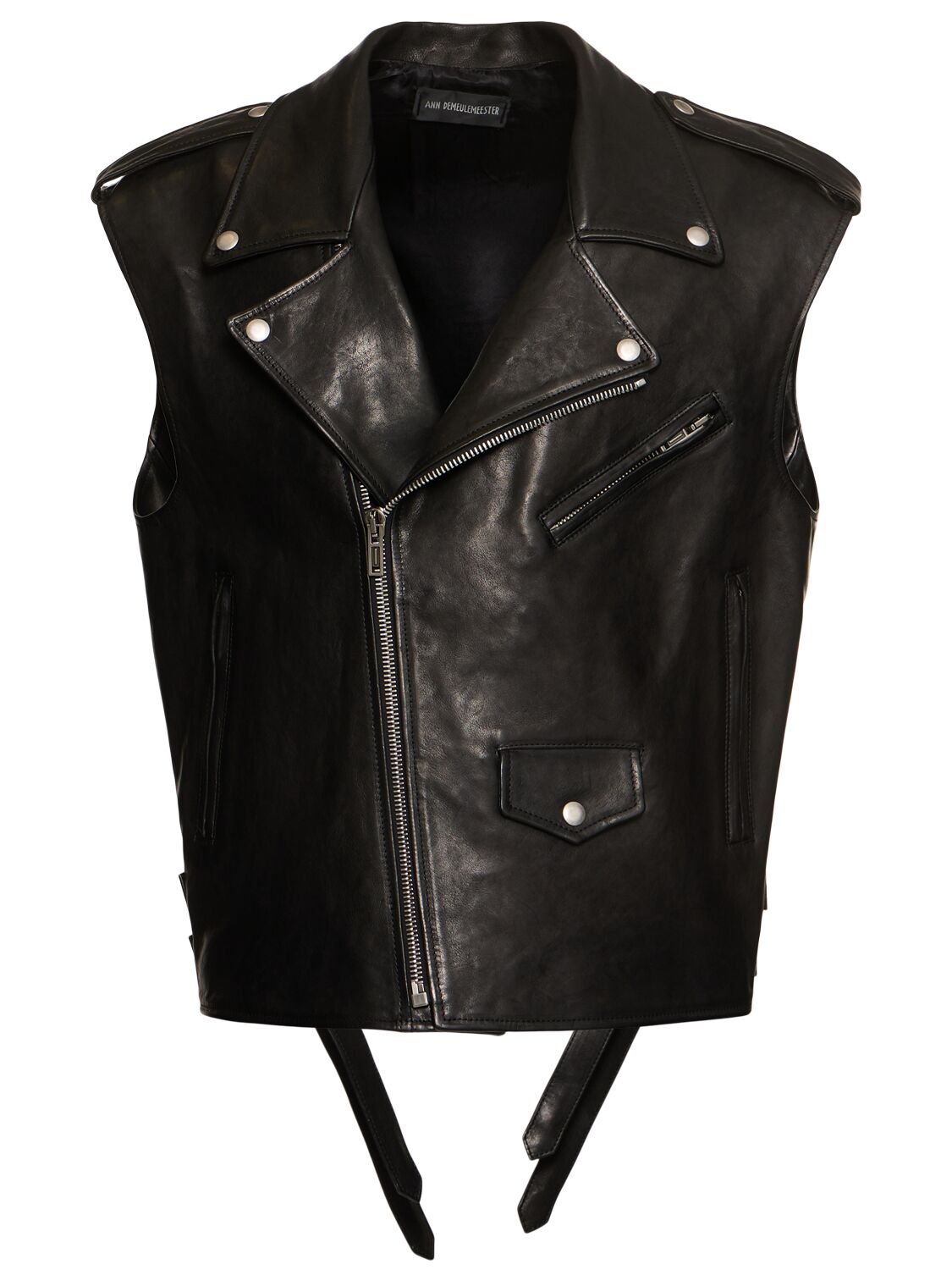 Gilet En Cuir Faltin - ANN DEMEULEMEESTER - Modalova