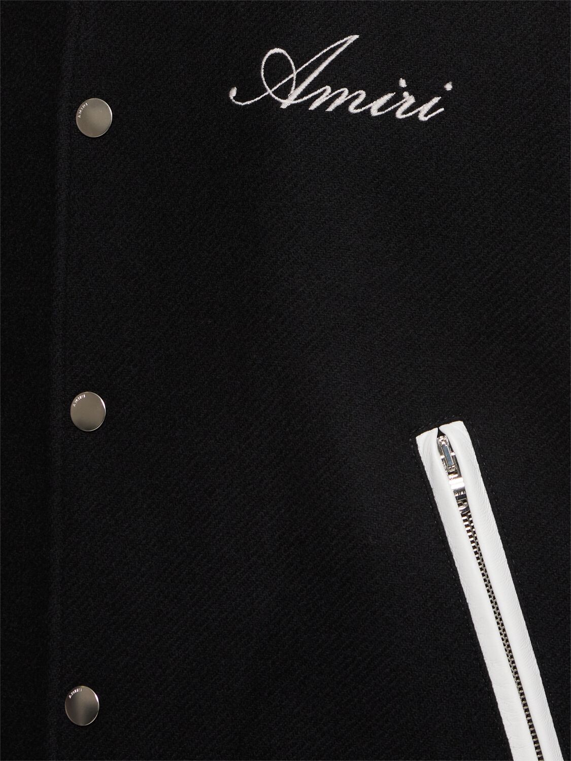 Amiri Twill Wool Bones Bomber Jacket With Patches