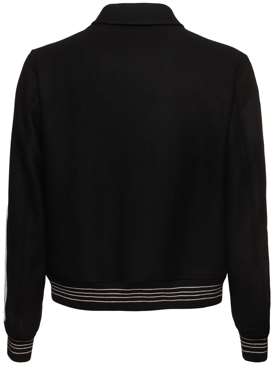Amiri Twill Wool Bones Bomber Jacket With Patches