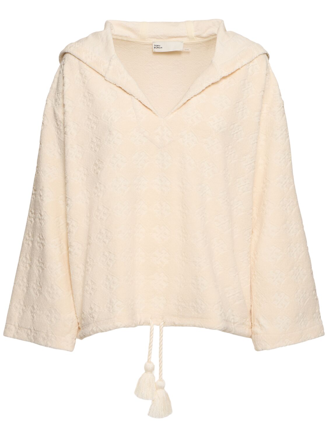 Tory Burch Terry Jacquard Logo Hoodie
