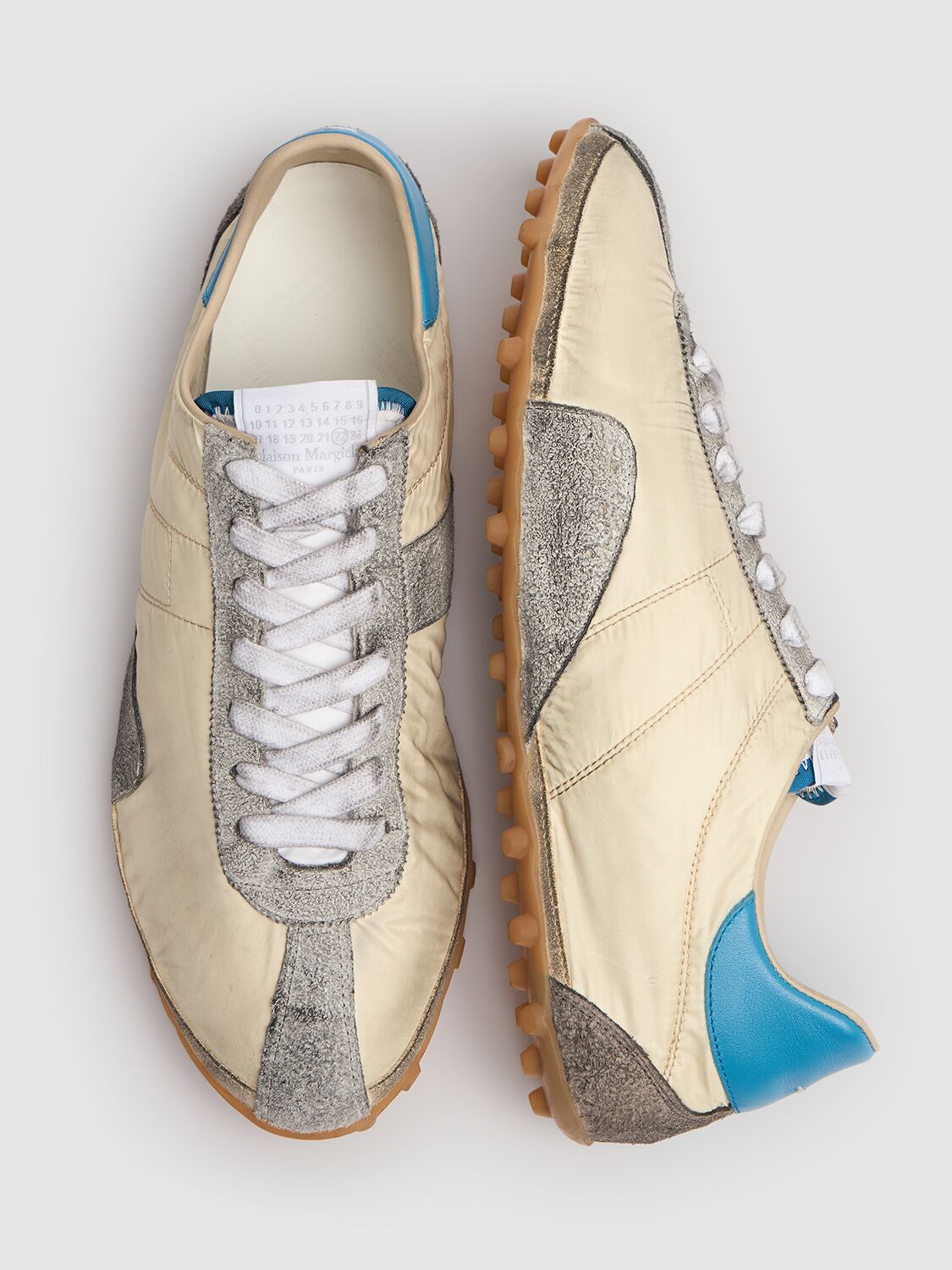 Maison Margiela Sprinters Low Top Sneakers With Dirty Effect