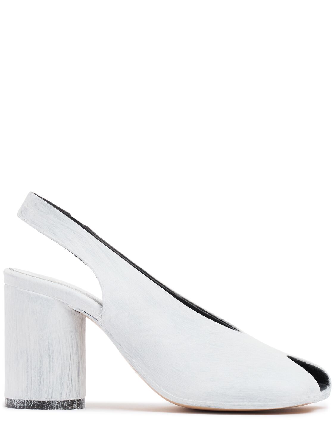80mm Painted Leather Slingbacks