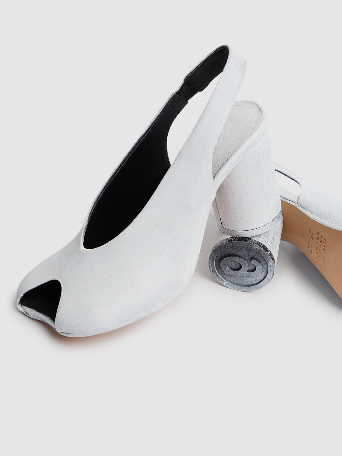 MM6 MAISON MARGIELA 80MM PAINTED LEATHER SLINGBACKS 