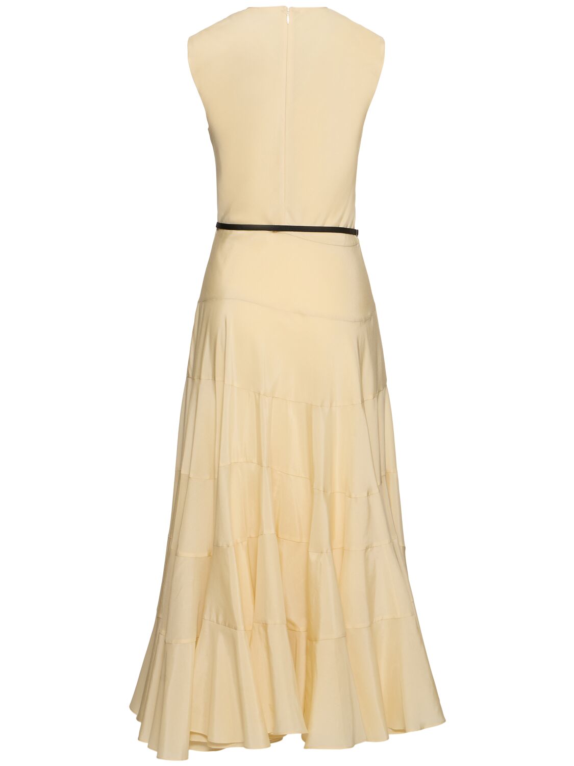 TORY BURCH FLARED COTTON & SILK MIDI DRESS 