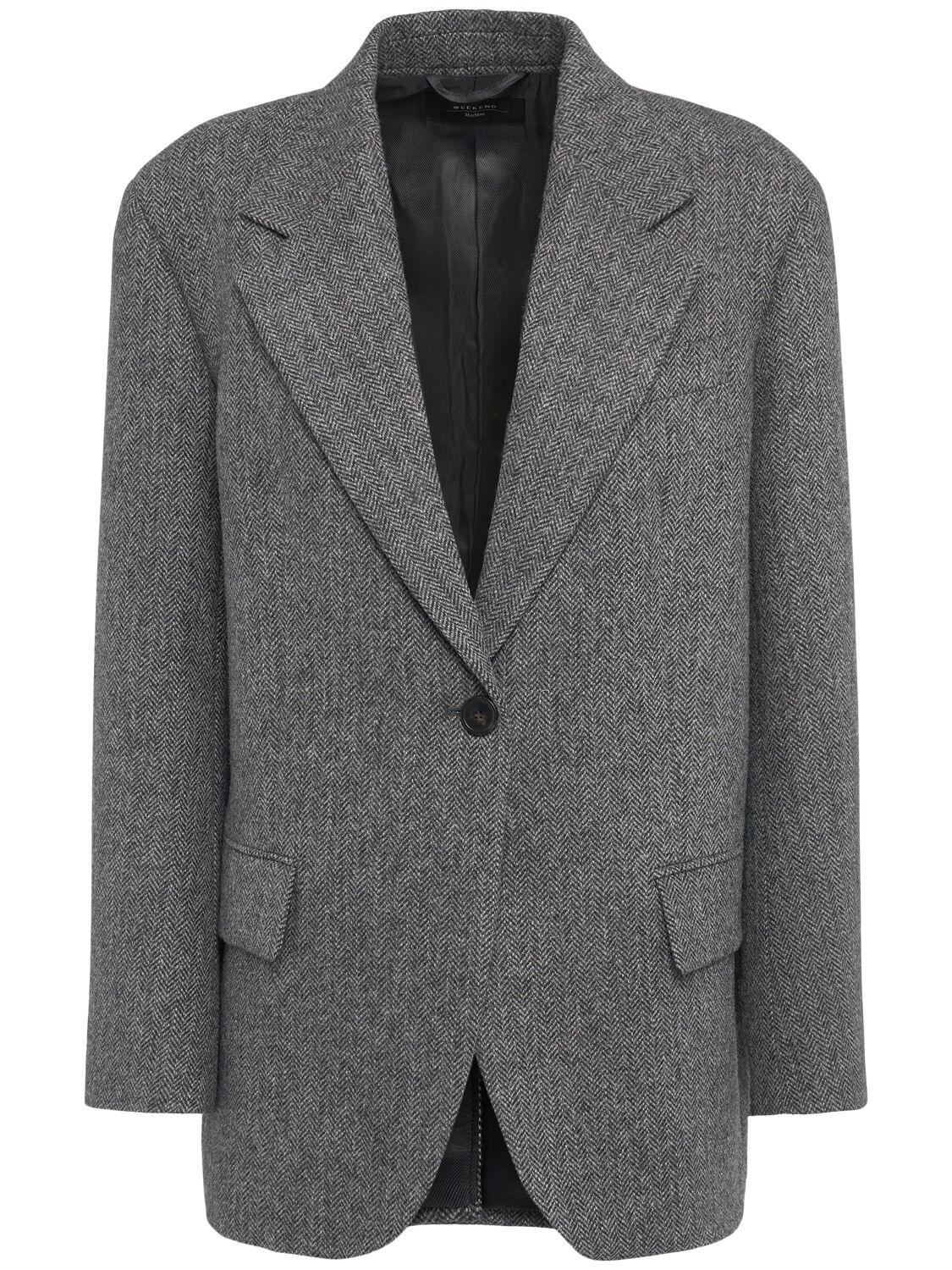 Weekend Max Mara Tronto Wool Single Breasted Blazer In Gray