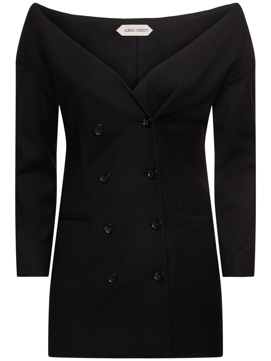 Alberta Ferretti Shoulder Exposed Tailored Double-breasted Jacket