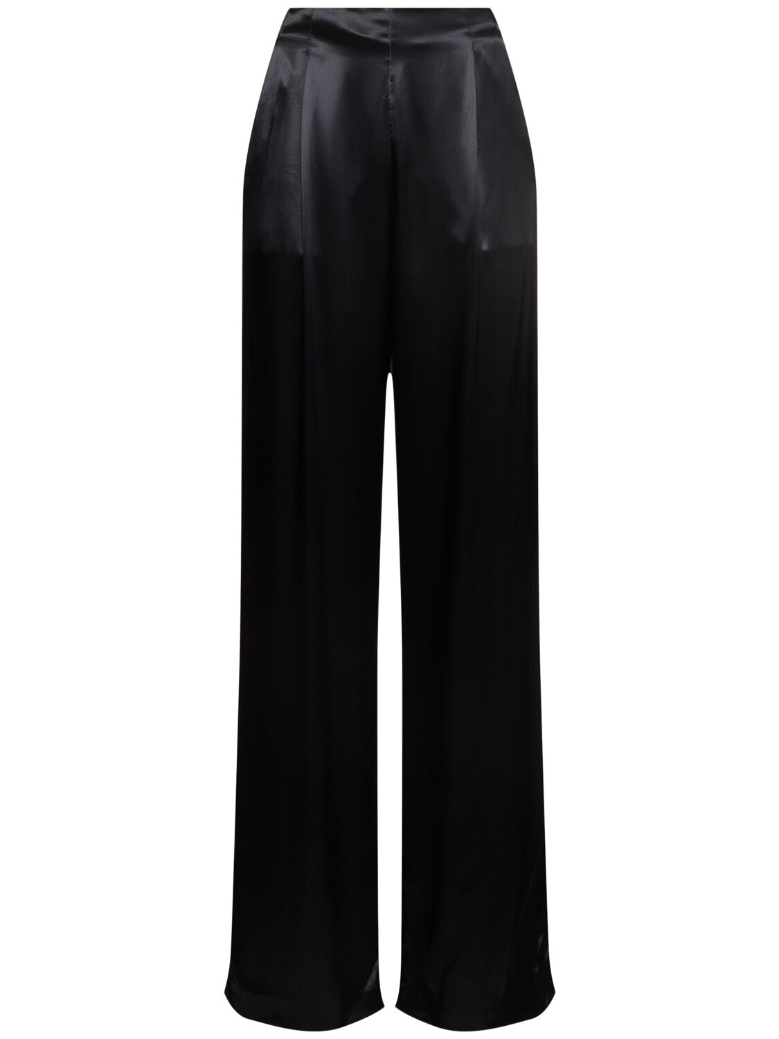 Alberta Ferretti Satin High-waisted Trousers