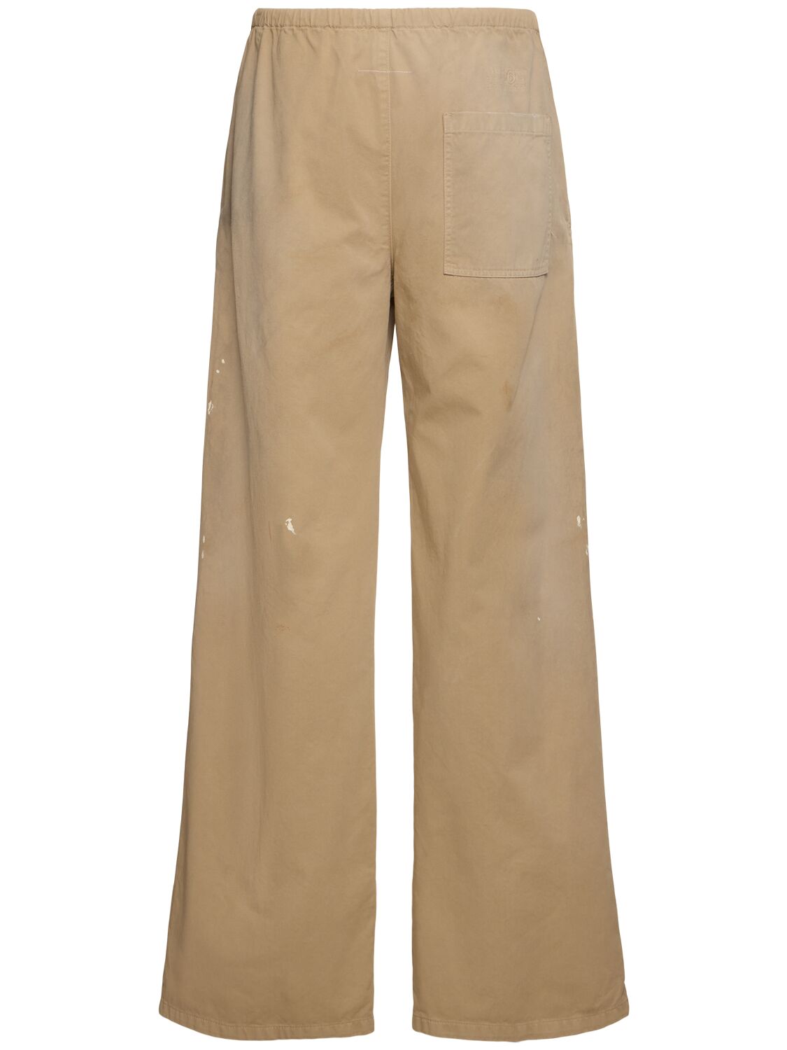Mm6 Maison Margiela Paint Splatter Wide Leg Gabardine Pants
