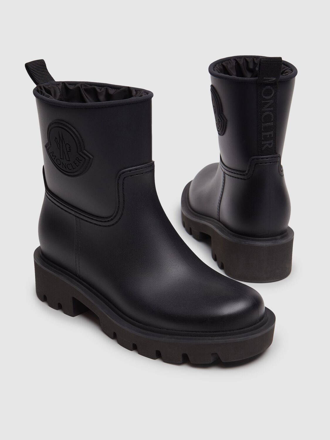 Moncler Kickstream Rubber Wellington Ankle Boots