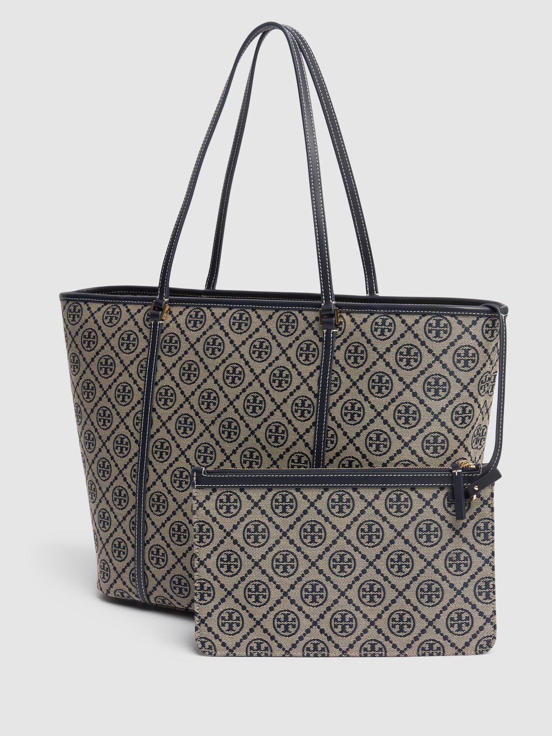 Tory Burch T Monogram Canvas Zip Tote Bag