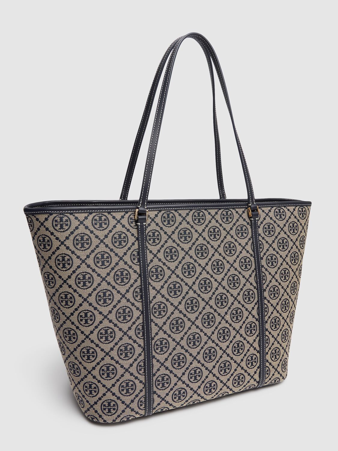 Tory Burch T Monogram Canvas Zip Tote Bag