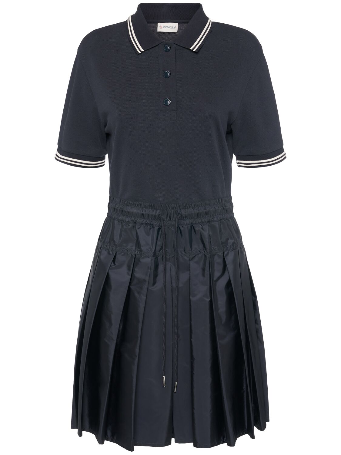 Cotton Piquet Short Dress - MONCLER - Modalova