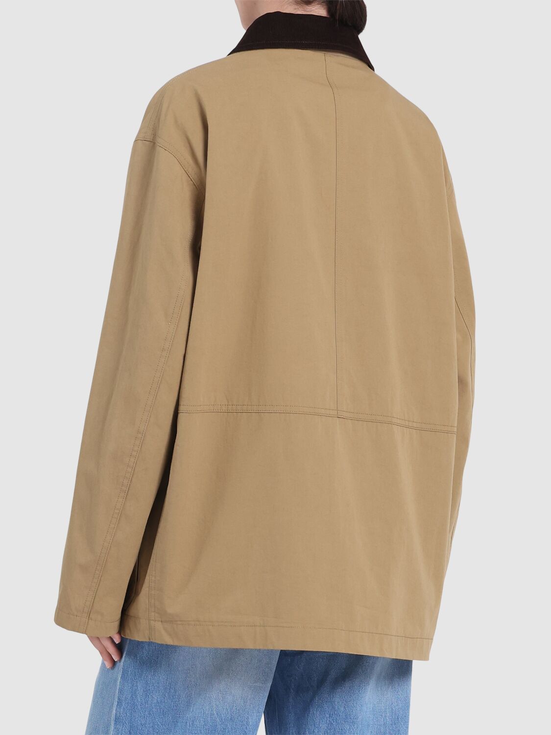The Row Frank Oversize Gabardine Jacket In Brown/beige