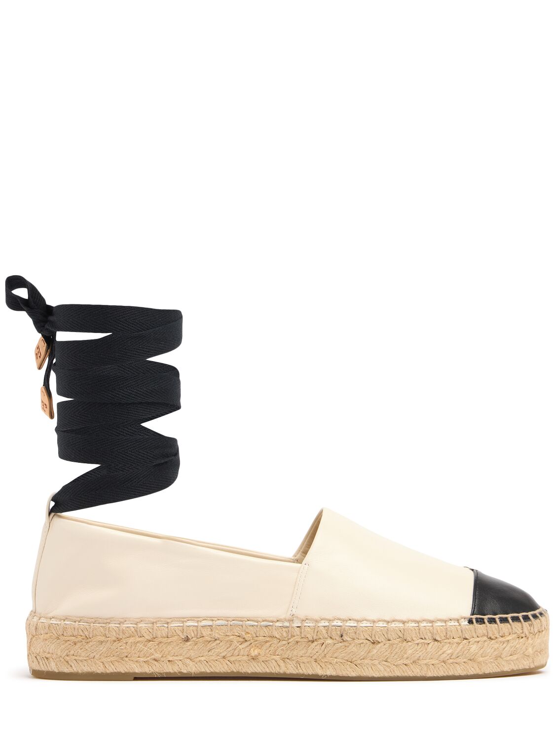 Tory Burch 20mm Cap-toe Leather Espadrilles
