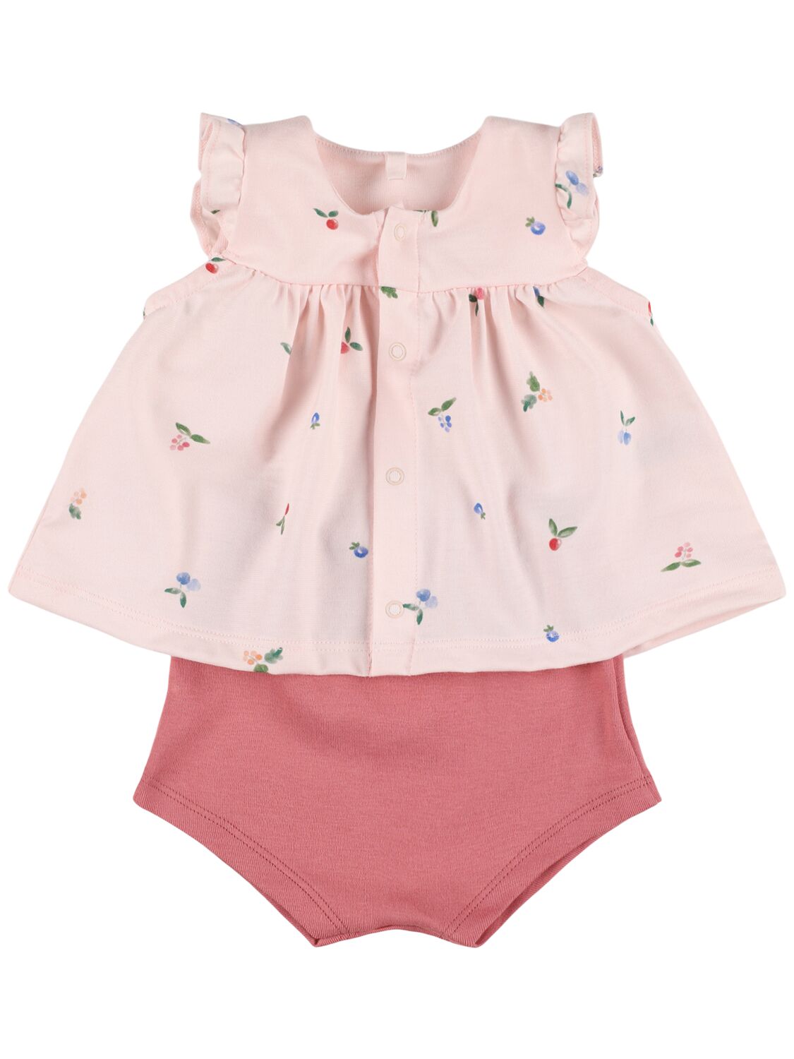 Petit Bateau Printed Cotton Shirt & Diaper Cover