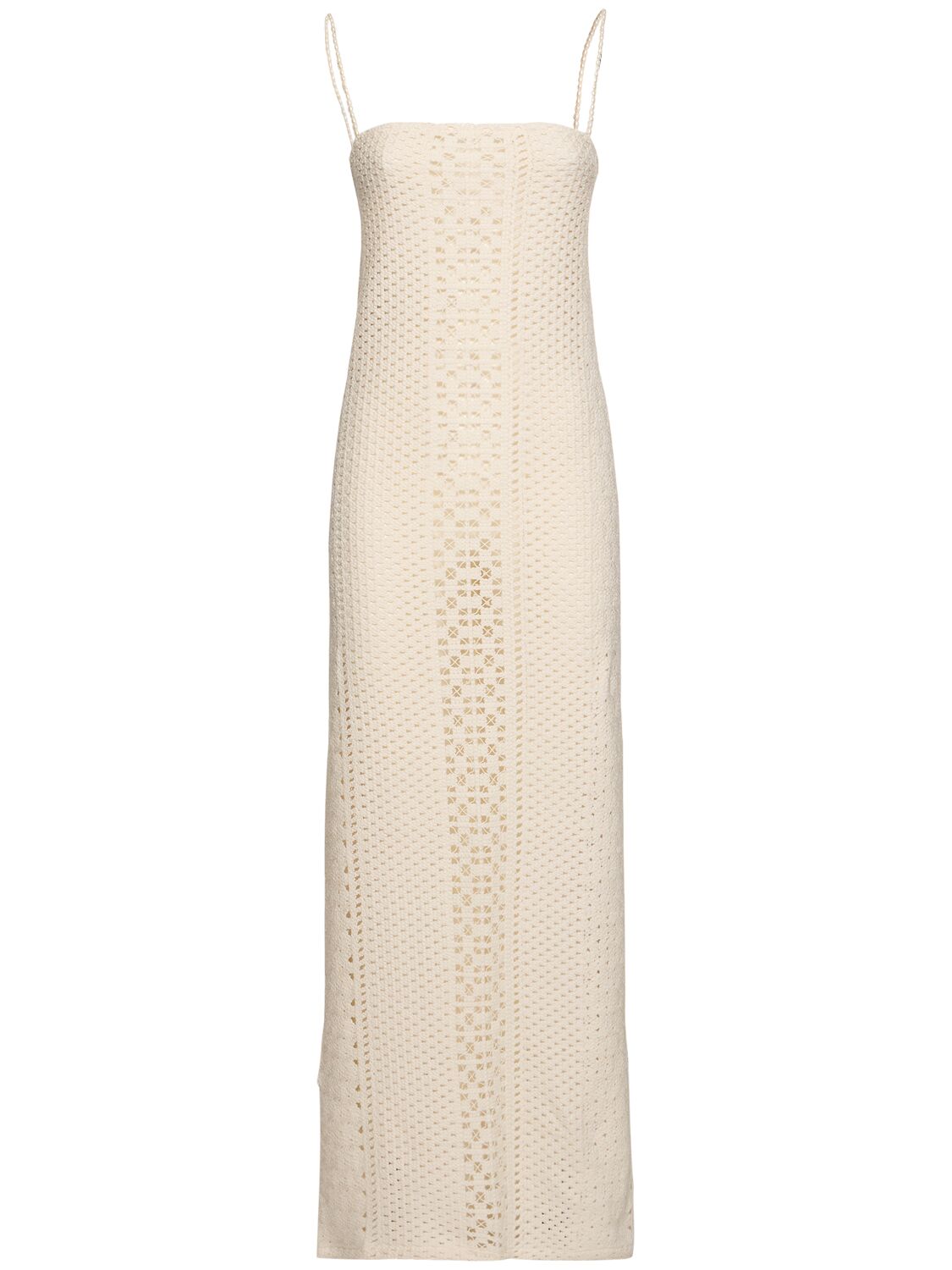 Sara Cristina Playa Long Crochet Dress W/ Pearls