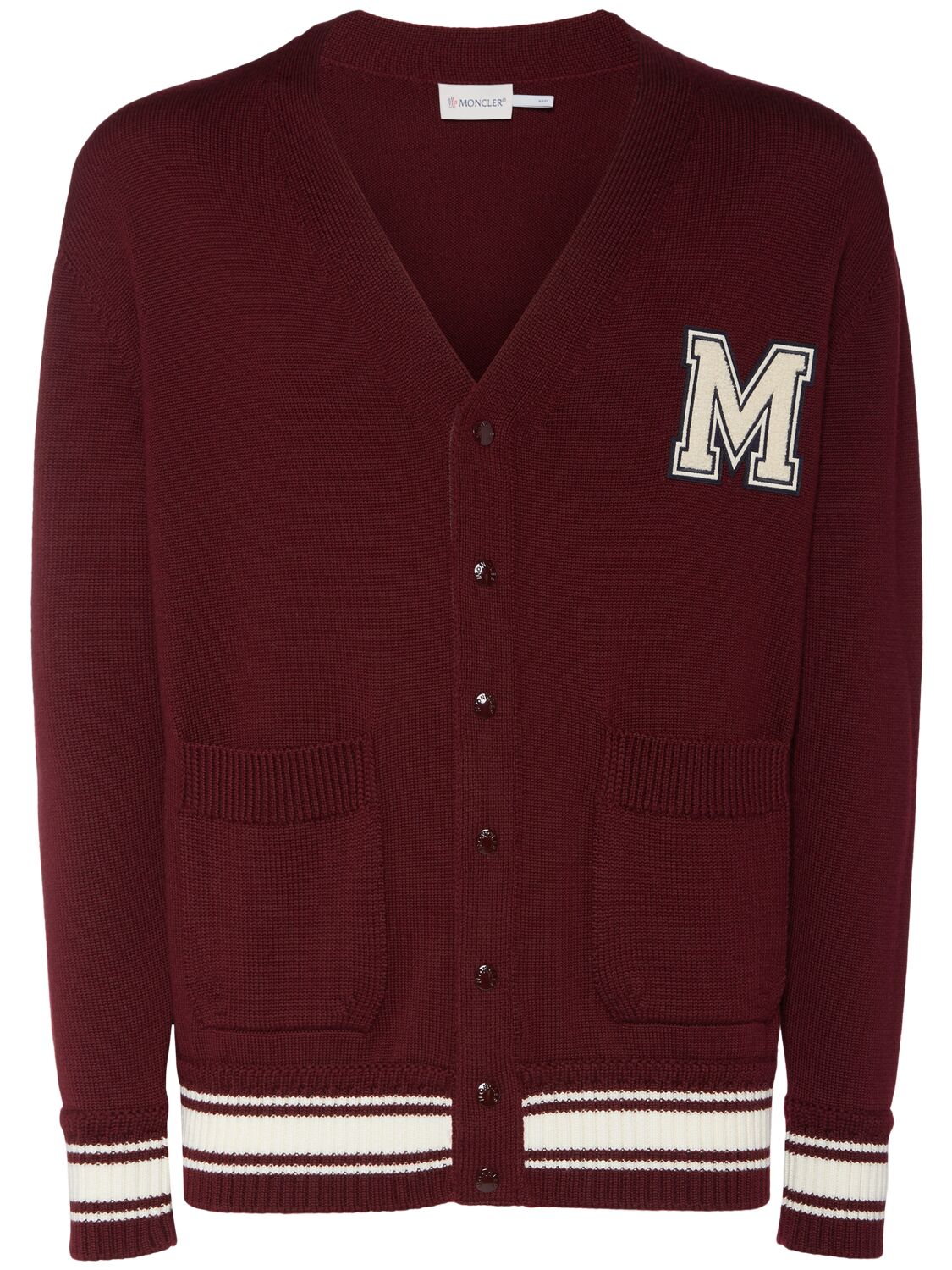 Virgin Wool Knit Cardigan - MONCLER - Modalova