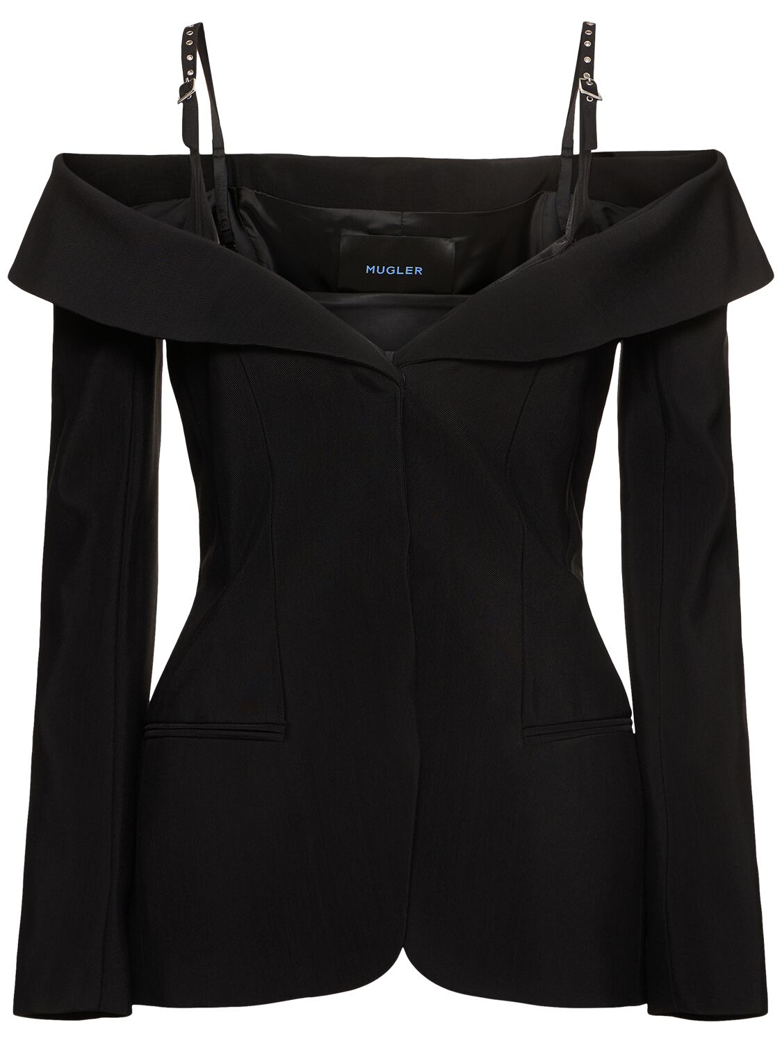 Mat Heavy Fluid Off-the-shoulder Blazer