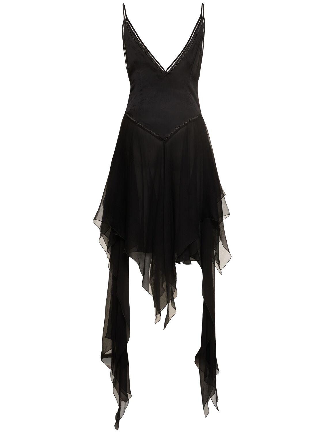 Ann Demeulemeester Multilayer Silk Blend Midi Dress