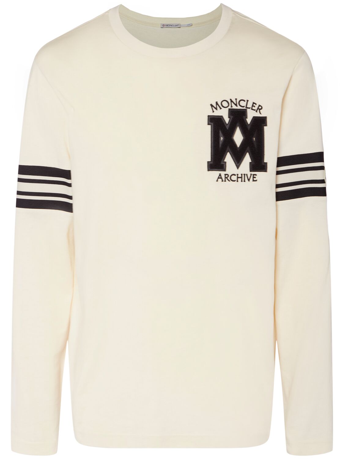 T-shirt Manches Longues En Jersey De Coton À Logo - MONCLER - Modalova