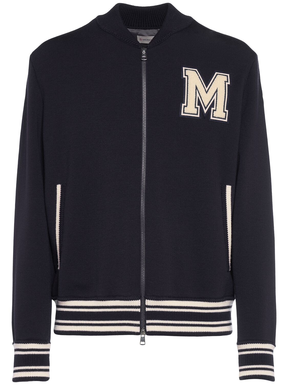 Virgin Wool Zip-up Cardigan Jacket - MONCLER - Modalova