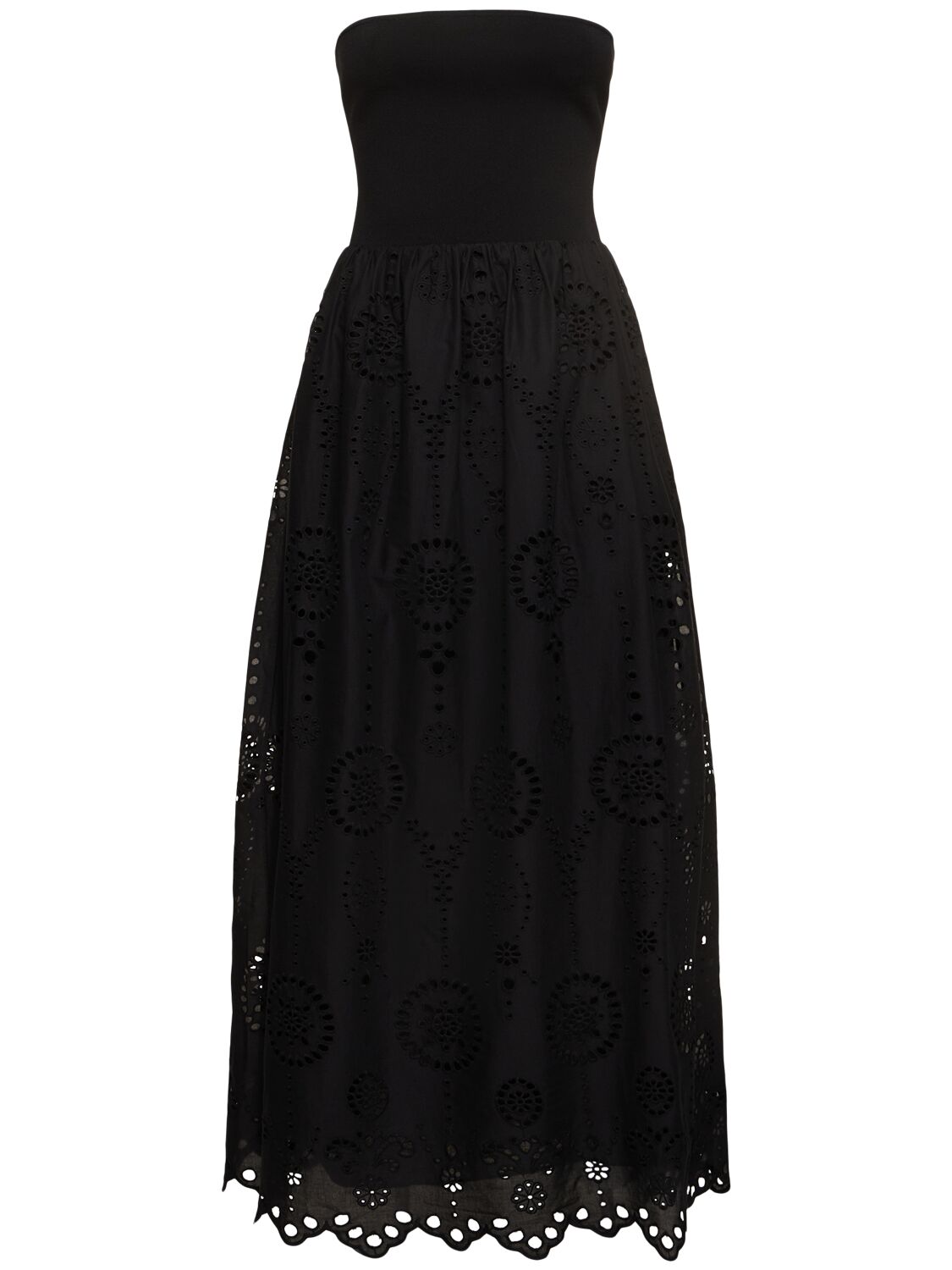 Embroidered Strapless Long Dress