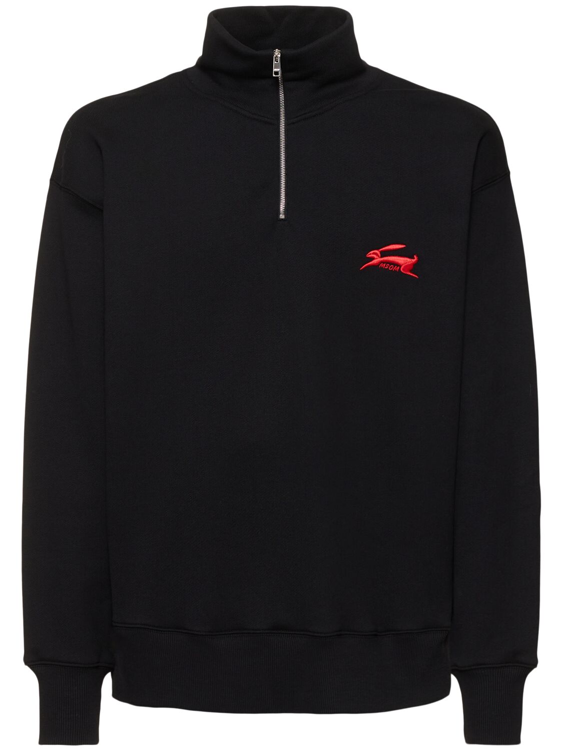 Half Zip Cotton Sweatshirt - MSGM - Modalova