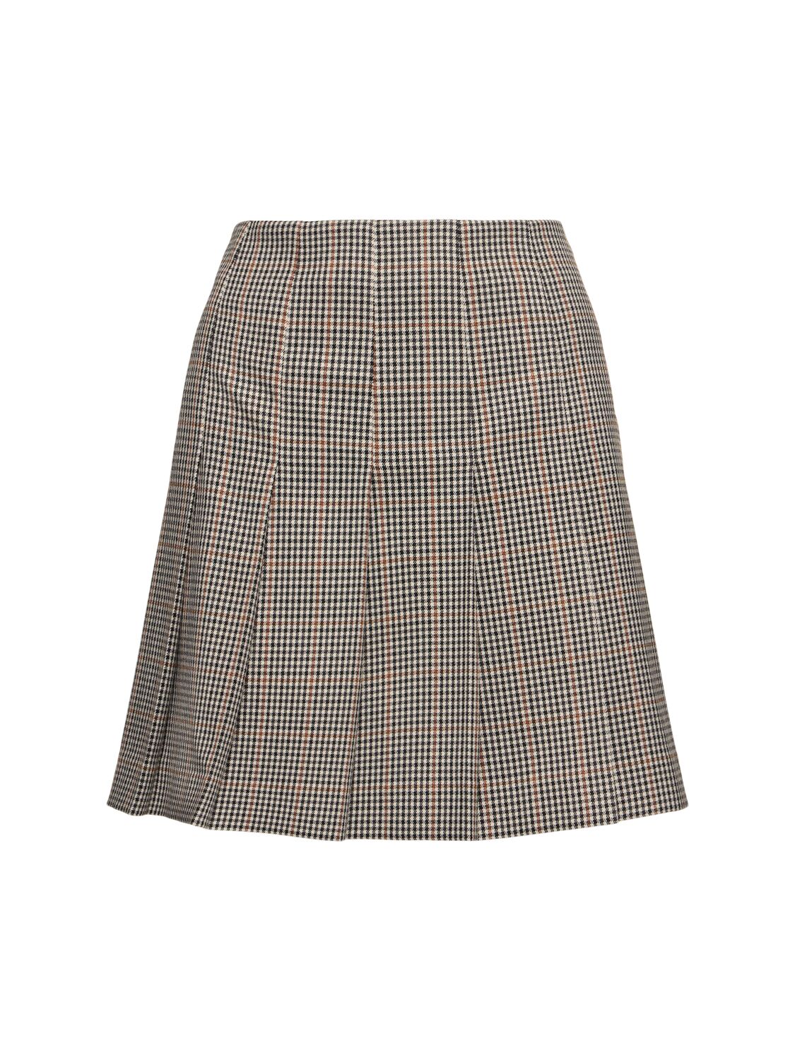 Viscose Blend Pleated Mini Skirt