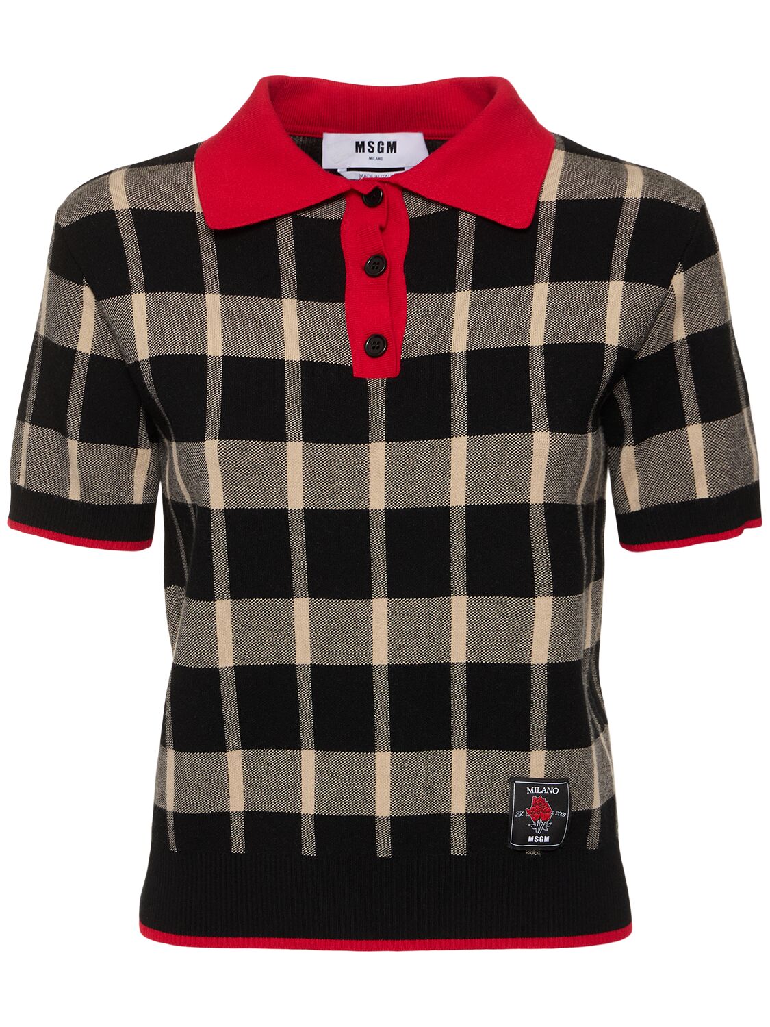Viscose Blend Short Sleeve Polo Sweater
