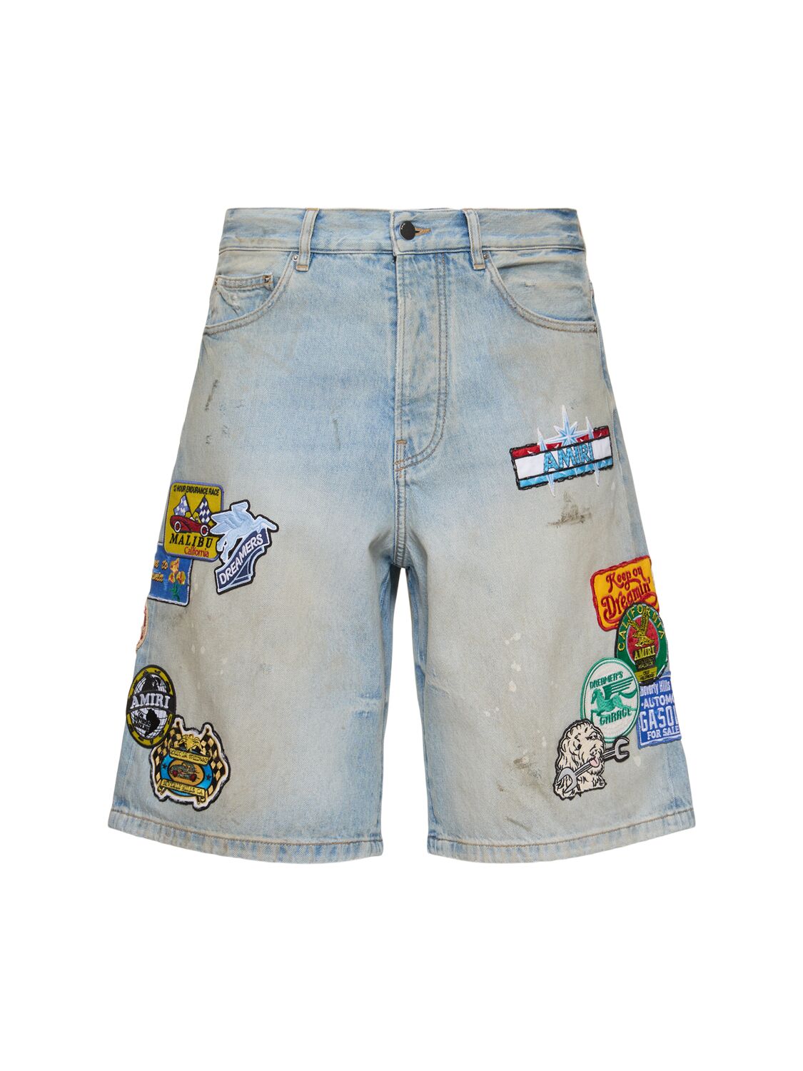 Short En Denim Avec Patchs Station - AMIRI - Modalova