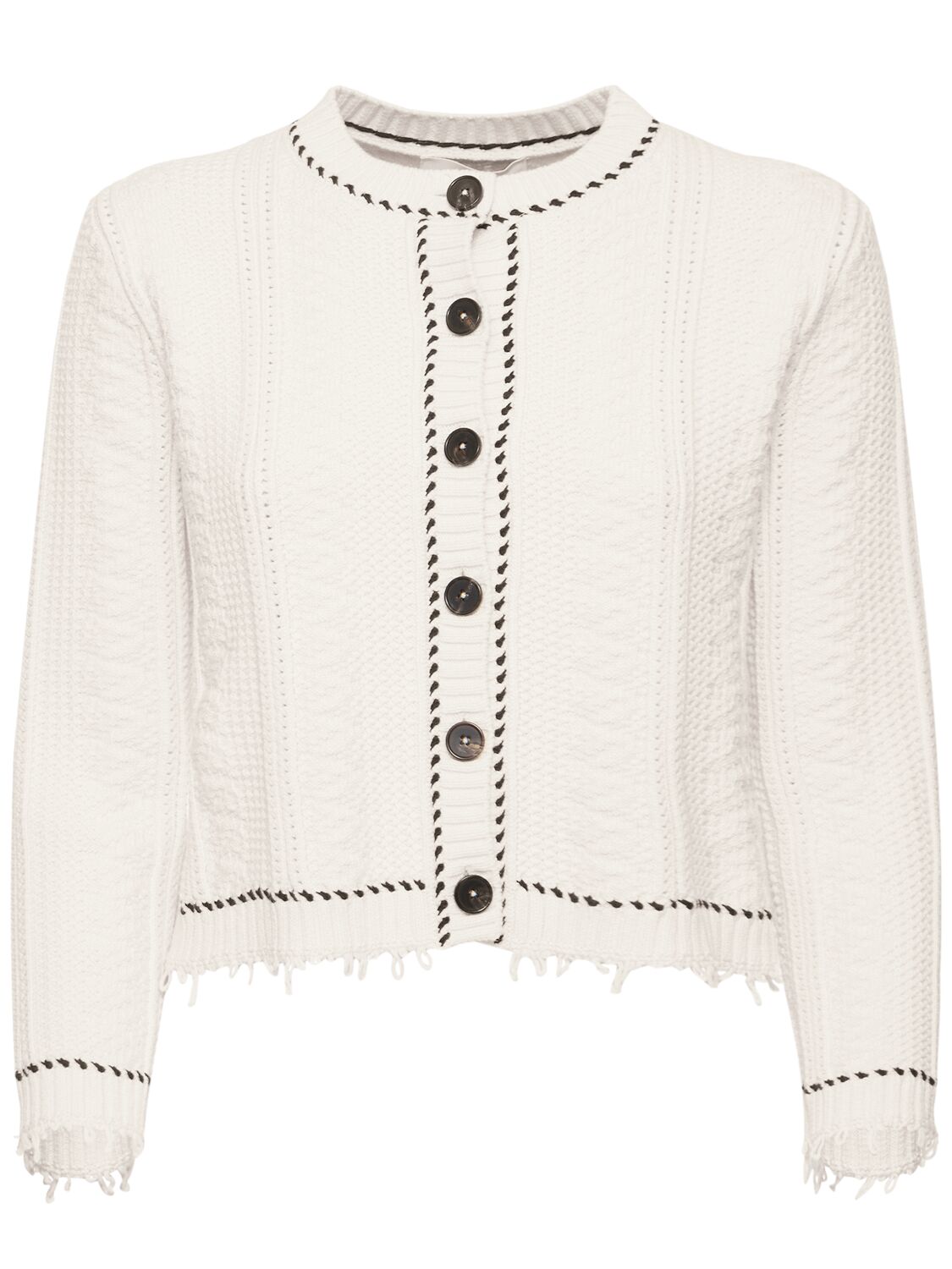 Cotton Blend Knit Cardigan