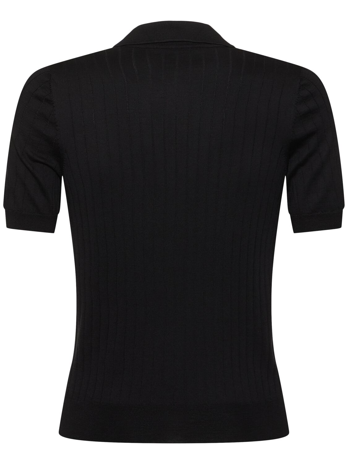 Shop Tagliatore Posh Ribbed Silk & Cotton Polo