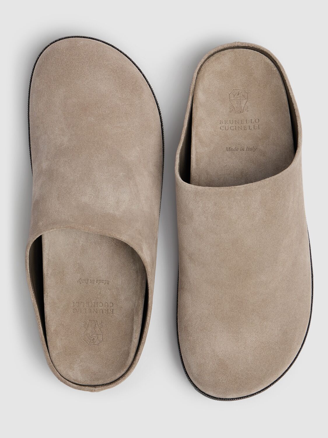 Brunello Cucinelli Croc Embossed Suede Slipper