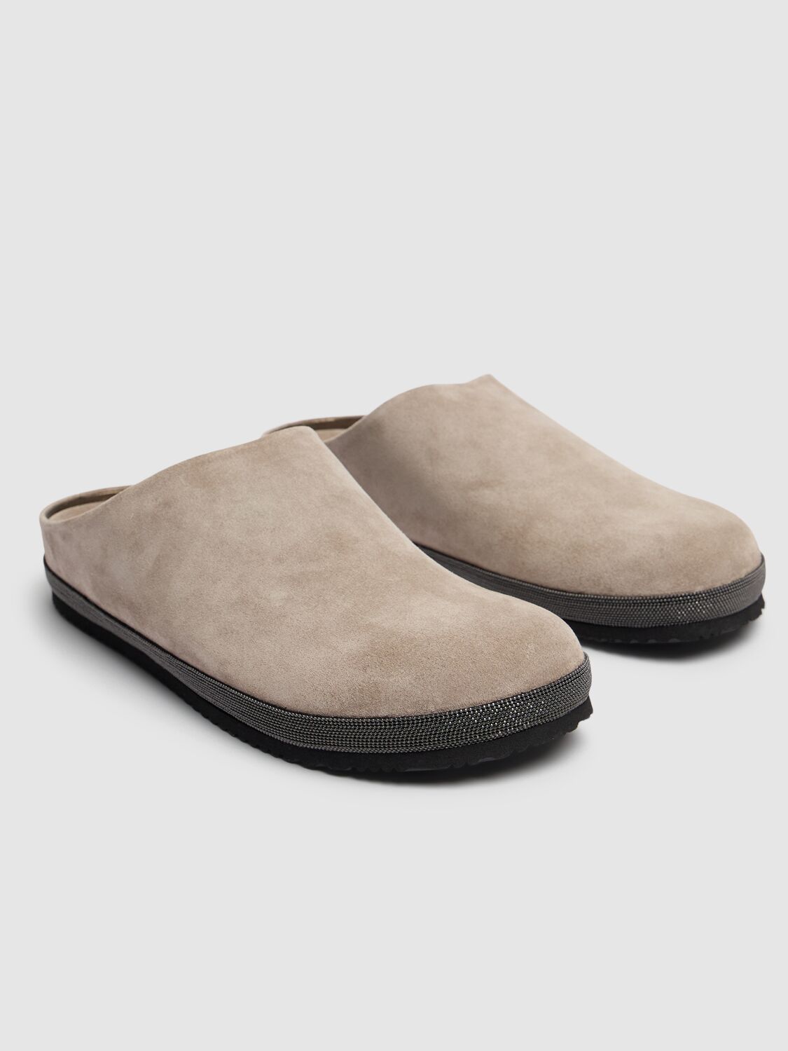 Brunello Cucinelli Croc Embossed Suede Slipper