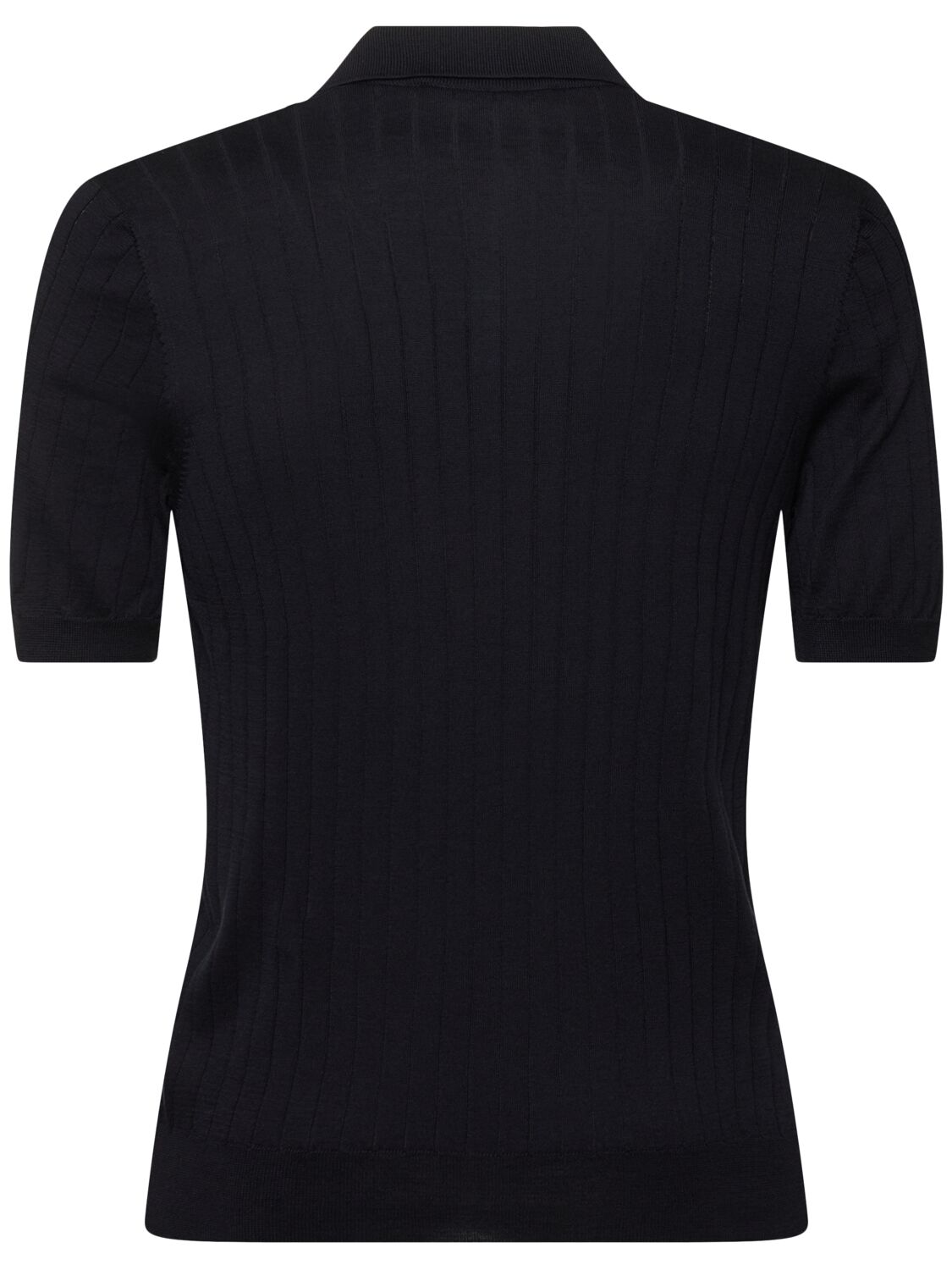 Shop Tagliatore Posh Ribbed Silk & Cotton Polo