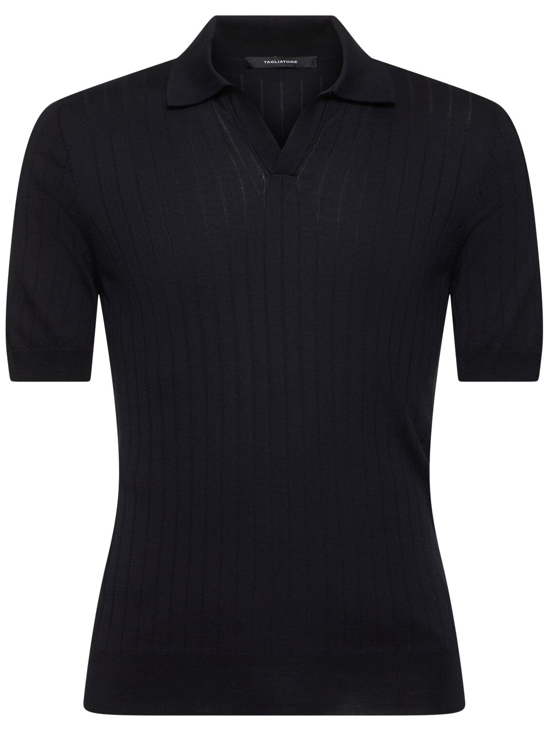 Tagliatore Posh Ribbed Silk & Cotton Polo