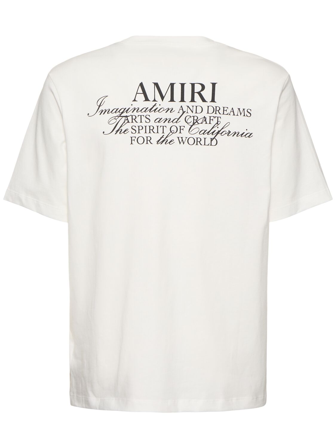 Amiri Black Crewneck T-shirt With Logo Lettering On Front And Rear
