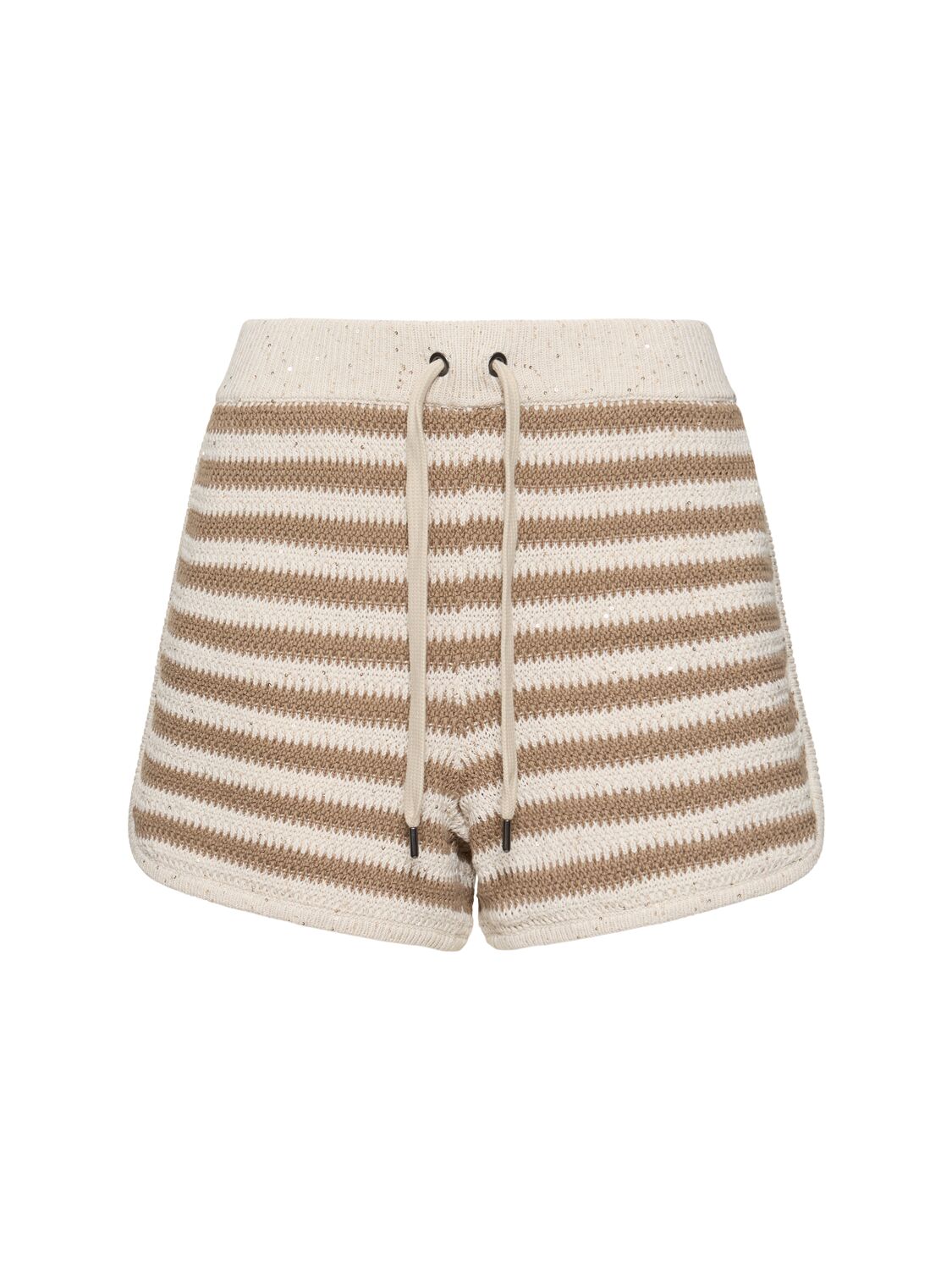 Striped Cotton Blend Shorts