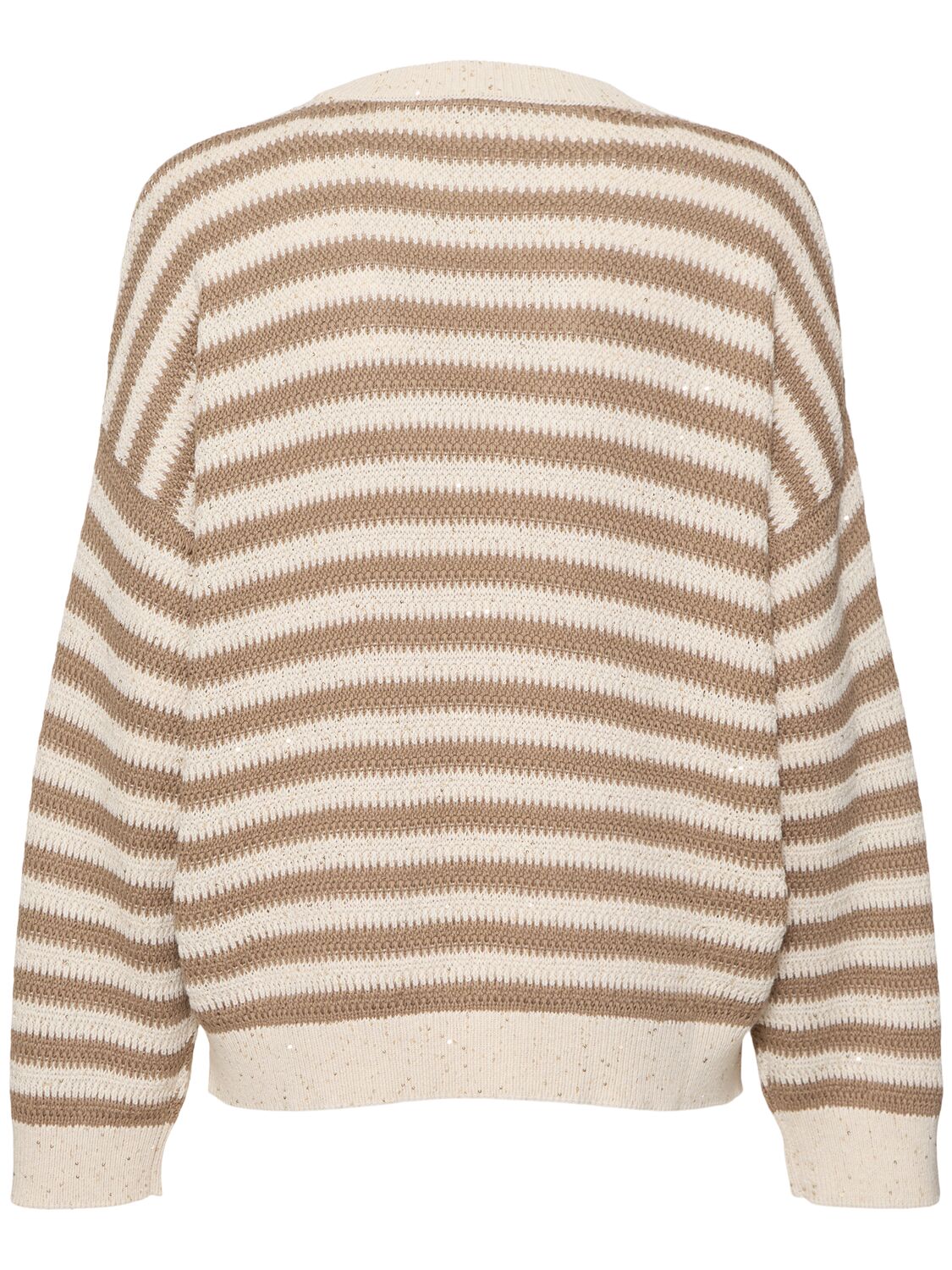 Brunello Cucinelli Cotton Blend Sweater In Neutral